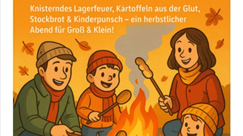 Plakat mit Einladung zum Kartoffelfeuer